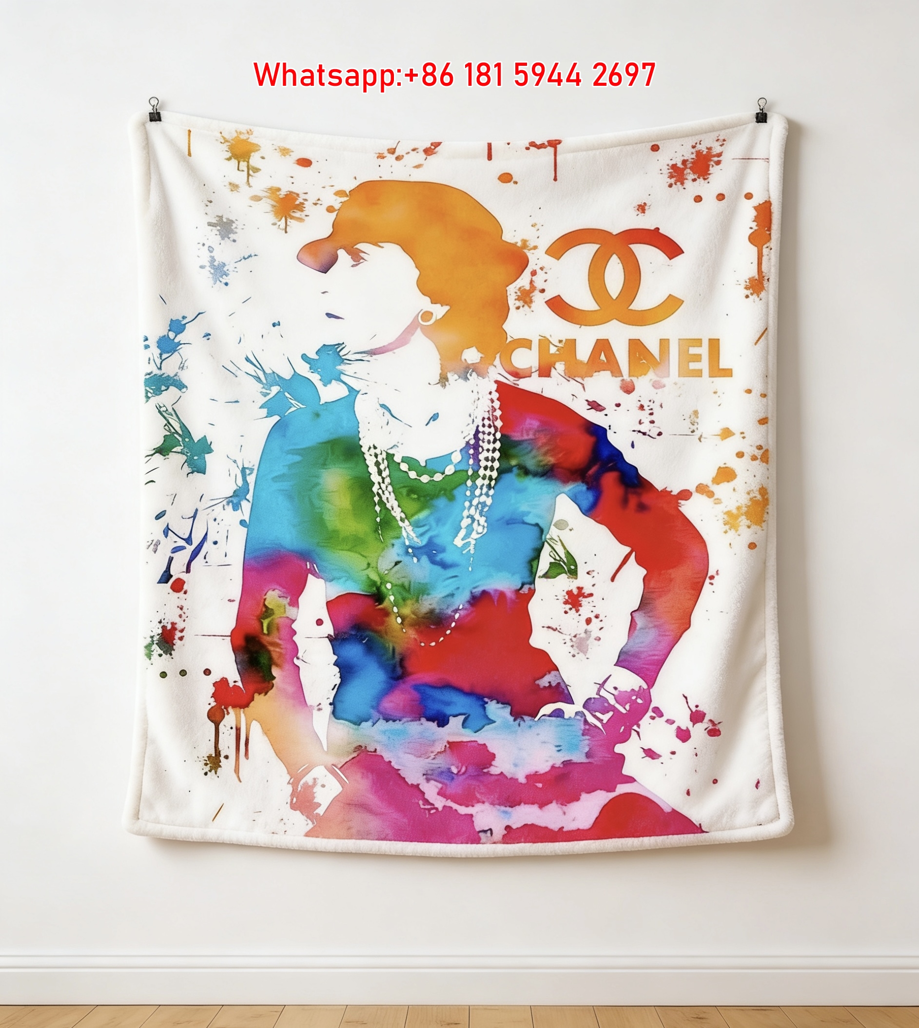Chanel Inspired Fashion Art Flannel Throw Blanket IMG_7362